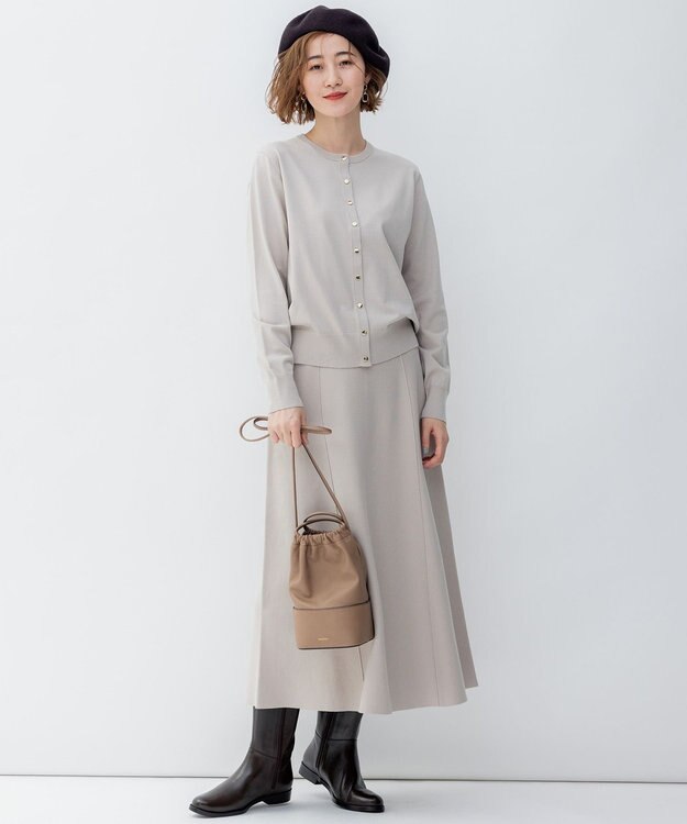 23区 S 【アンサンブル対応】ヴィスコースストレッチ カーディガン ベージュ系