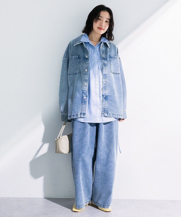 Green Parks デニムシャツブルゾン Light Indigo