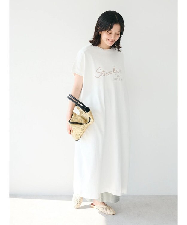 CRAFT STANDARD BOUTIQUE 10/- ヴィンテージフレンチスリーブワンピース Off White