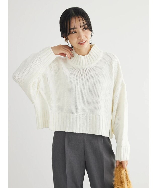 Green Parks ・ＳＵＧＡＲ　ＳＰＯＯＮ　ハイネックショートニット Off White