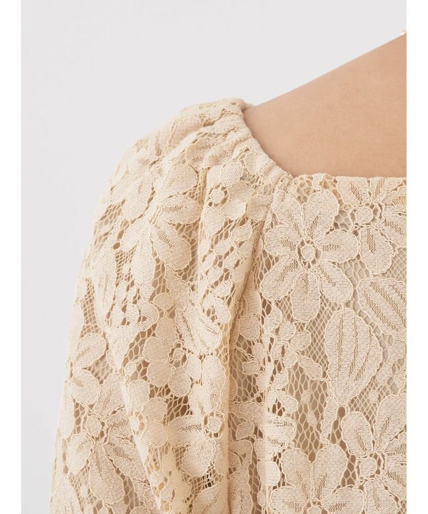 earth music&ecology フラワーレースブラウス Beige