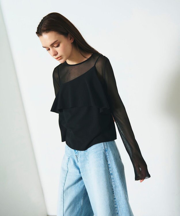 GRACE CONTINENTAL フリルキャミソール ブラック