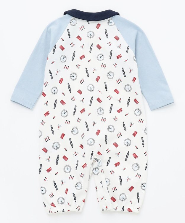 組曲 KIDS 【70㎝】ロンドントラベル ロンパース アイボリー系5