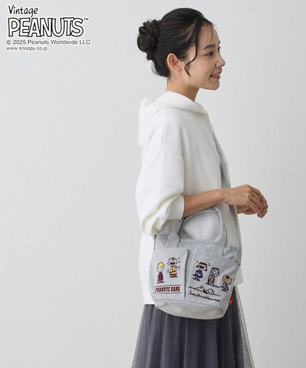 ROOTOTE 8422【スヌーピー】IP.ベビールー.ポケッツ.ピーナッツ-0C 04：ライトグレー