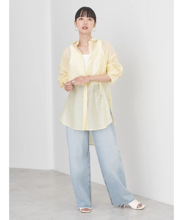 earth music&ecology ＢＩＧシアーシャツ Yellow