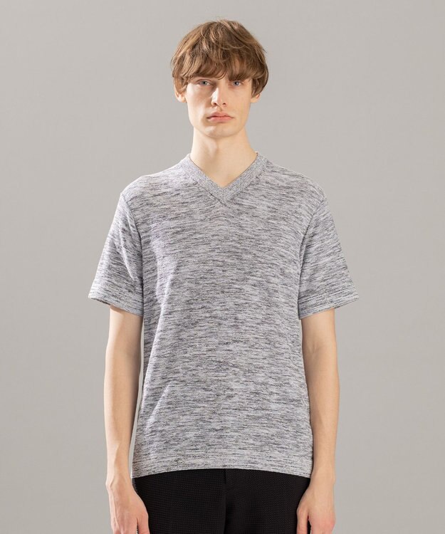 JOSEPH HOMME シャイニースラブブークレ ニットTシャツ ライトグレー系