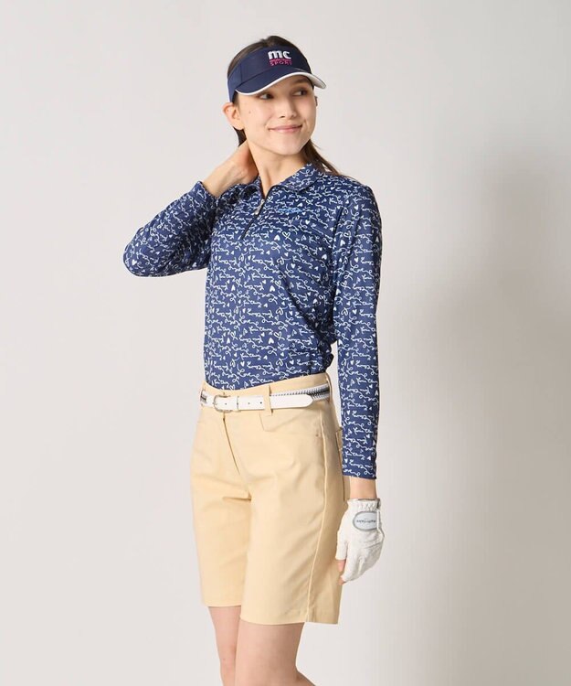 FILA GOLF／marie claire 【marie claire SPORT】 ハーフZIP長袖シャツ ネイビー