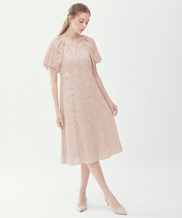 23区 L 【APPLAUDIR】シフォンカットジャガード ドレス ピンク系