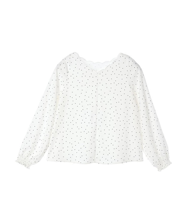 earth music&ecology スカラップブラウス Dot