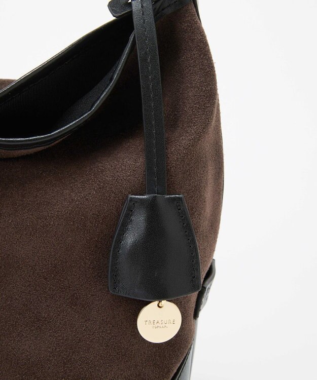 TOPKAPI 【TREASURE TOPKAPI】スエード レザーコンビ ワンショルダーバッグ チャーム付き チョコレート