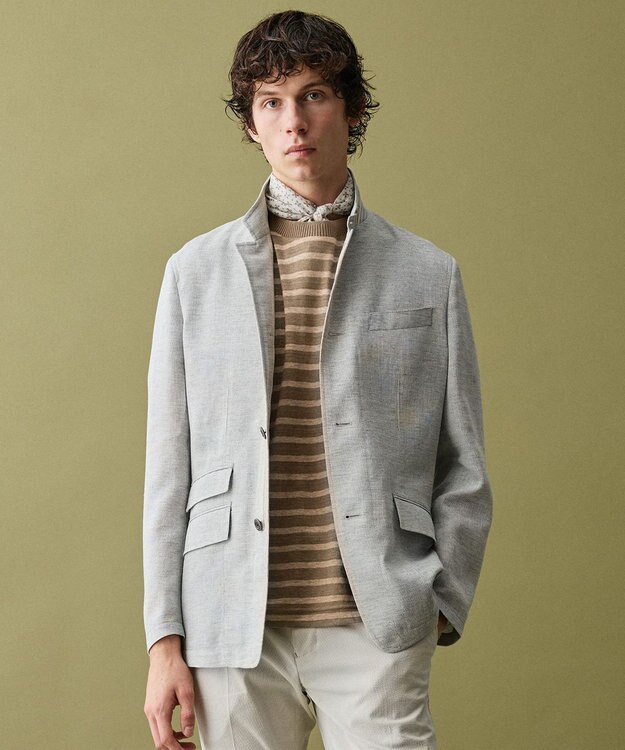 JOSEPH ABBOUD 【キングサイズ・JAPANファブリック/清涼/軽量】クールバスケット ブルゾン ライトグレー系