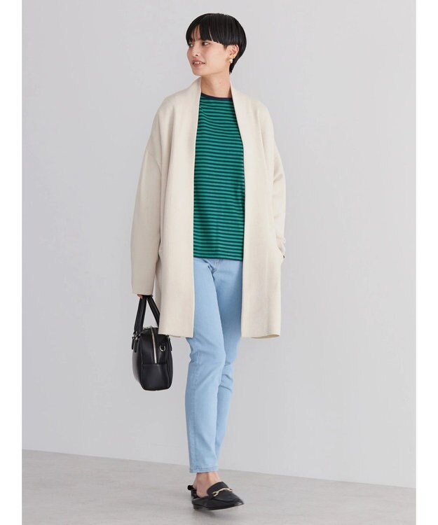 AMERICAN HOLIC バイカラーニットコーディガン Light Gray Mixture