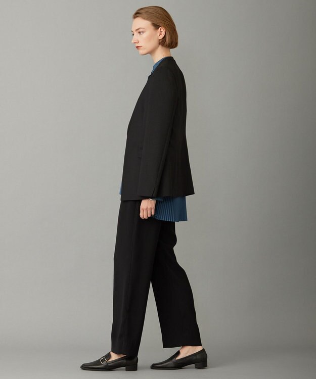 ICB 【UVケア・洗える】ウール2WAYストレッチ ノーカラージャケット ブラック系