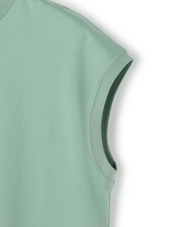 23区 シルキータッチ フレンチスリーブ Tシャツ パイングリーン系