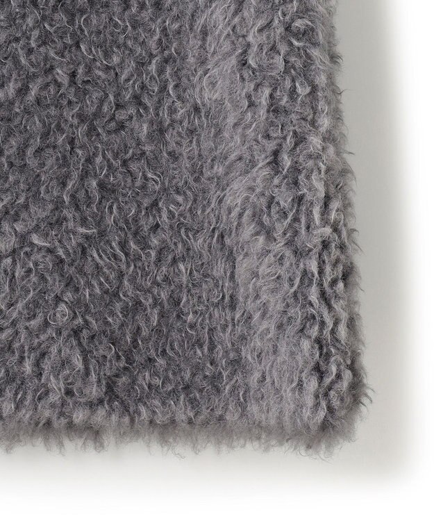 ICB 【リバーシブル着用可能】フェイクムートン ジレ チャコール系