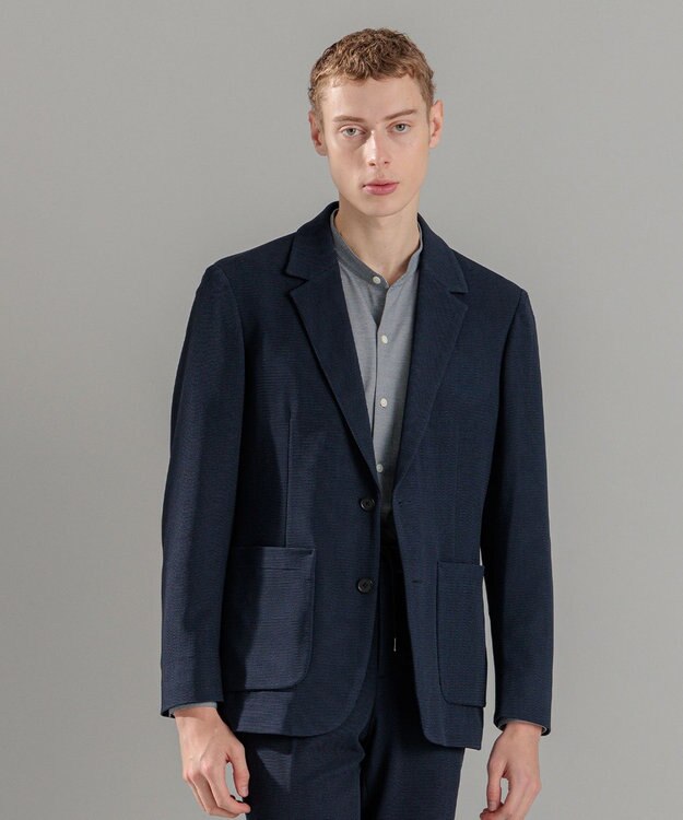 JOSEPH HOMME ソフトタックジャージー　ジャケット ネイビー系