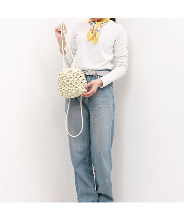 UNBILLION カシュカシュ cachecache / クロッシェミニ巾着バッグ アイボリー