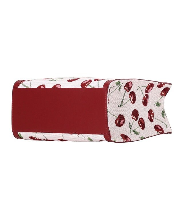 Maison de FLEUR チェリー柄ゴブラン２Ｗａｙスクエアトートバッグ Red