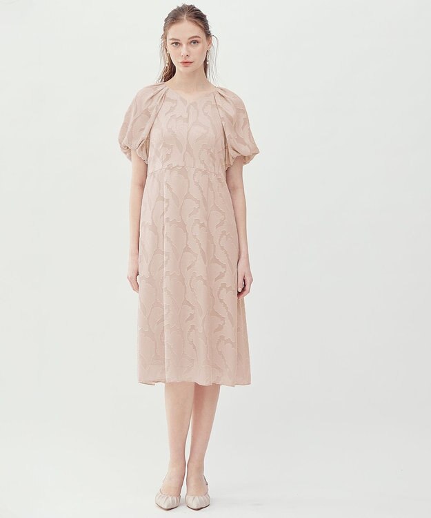 23区 L 【APPLAUDIR】シフォンカットジャガード ドレス ピンク系