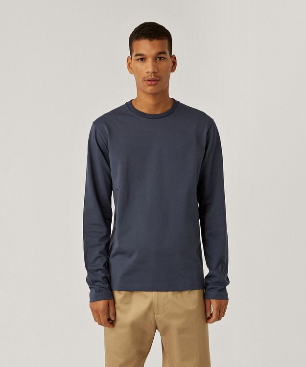 JOSEPH HOMME SOFT ORGANIC JERSEY CREW NECK L/S TEE ダルブルー系