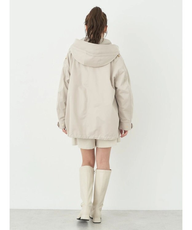 earth music&ecology マルチウェイマウンテンパーカー（ファー） Beige