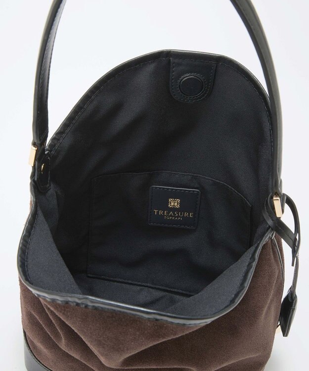 TOPKAPI 【TREASURE TOPKAPI】スエード レザーコンビ ワンショルダーバッグ チャーム付き チョコレート