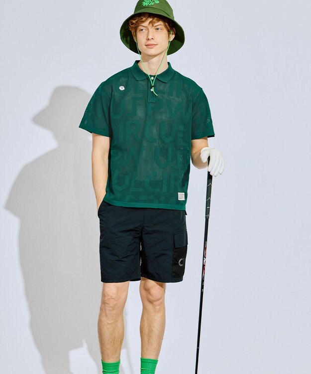 PW CIRCULUS 【手洗い可能】【UNISEX】ニットメッシュポロ ゴルフ グリーン系