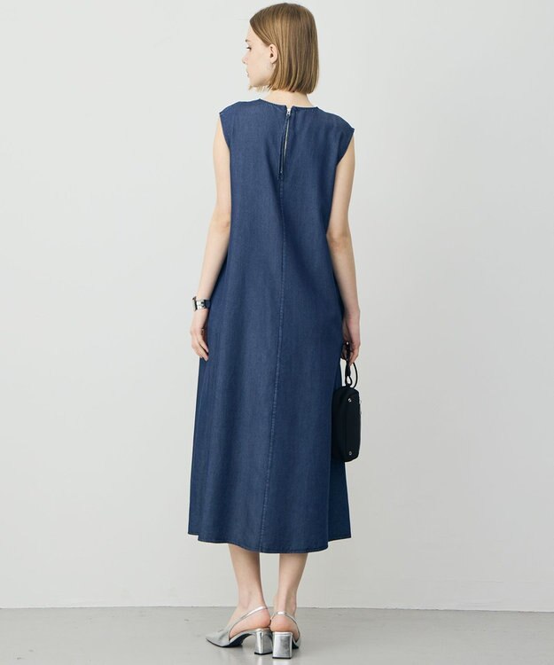 ICB L ナチュラルソフトデニム ノースリーブワンピース バイオデニム