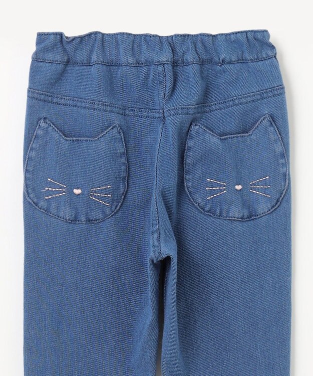 ANY KIDS カット デニム パンツ ブルー