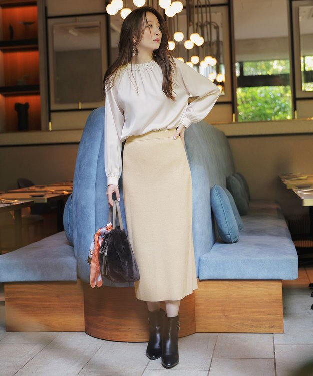 ANY SIS 【前後着用可能】ギャザーネック ブラウス アイボリー