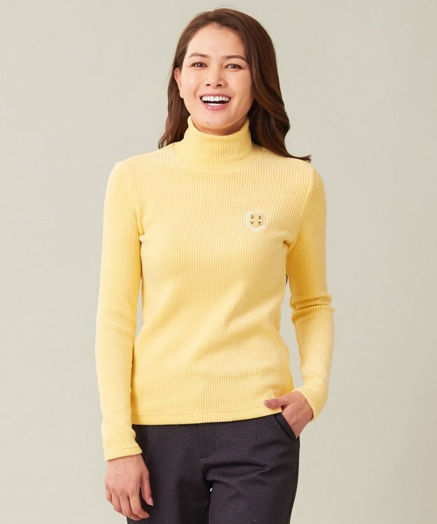 23区GOLF 【WOMEN】【吸湿発熱】グランサーモ モックネック カットソー ライトイエロー系