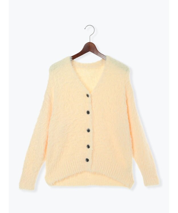 Te chichi シャギーVネックカーディガン イエロー