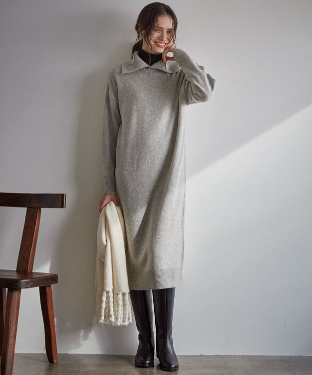 23区 L 【SLOW/一部店舗限定】フラッフィコットン タートルネックカットソー ブラック系