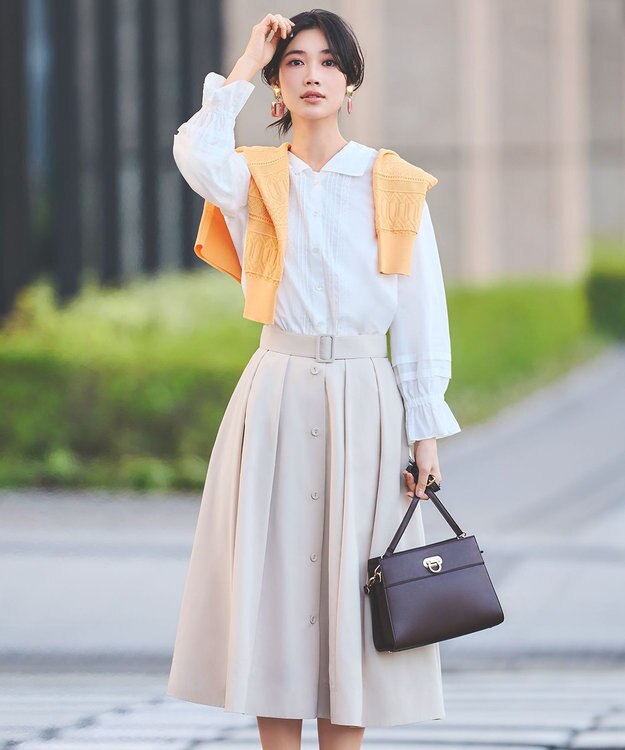 組曲 【2SET・WEB限定】編地ニット ツインセット ライトオレンジ系