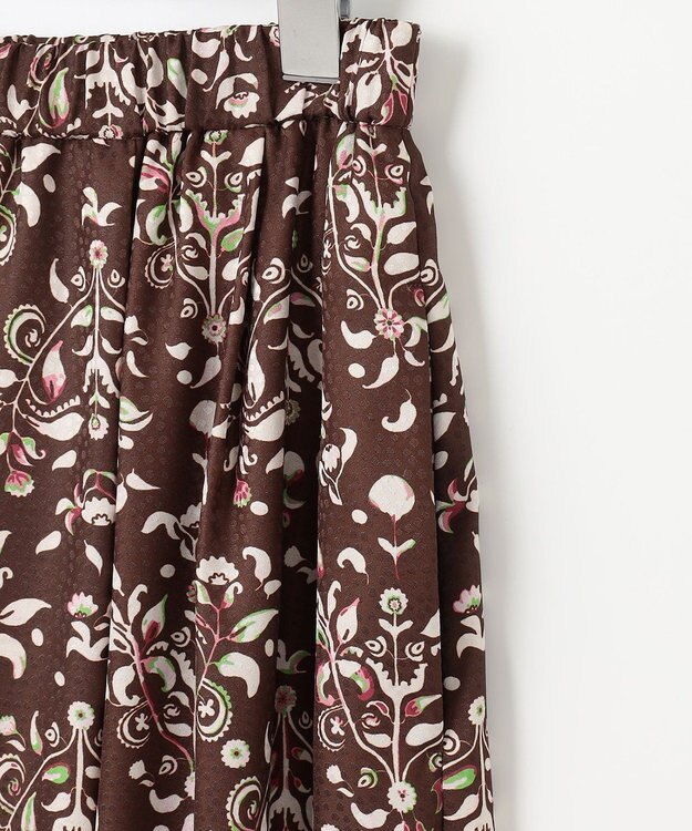 自由区 S 【ウエストゴム・洗える】ERICAパネルプリント スカート ココア系