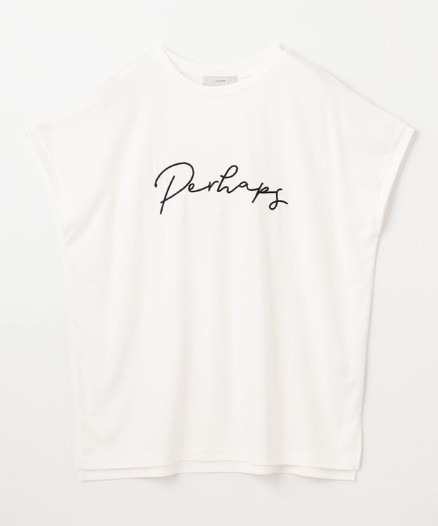 ANY 【汗ジミ防止加工】シルケットスムースフレンチスリーブ刺繍ロゴTシャツ オフ