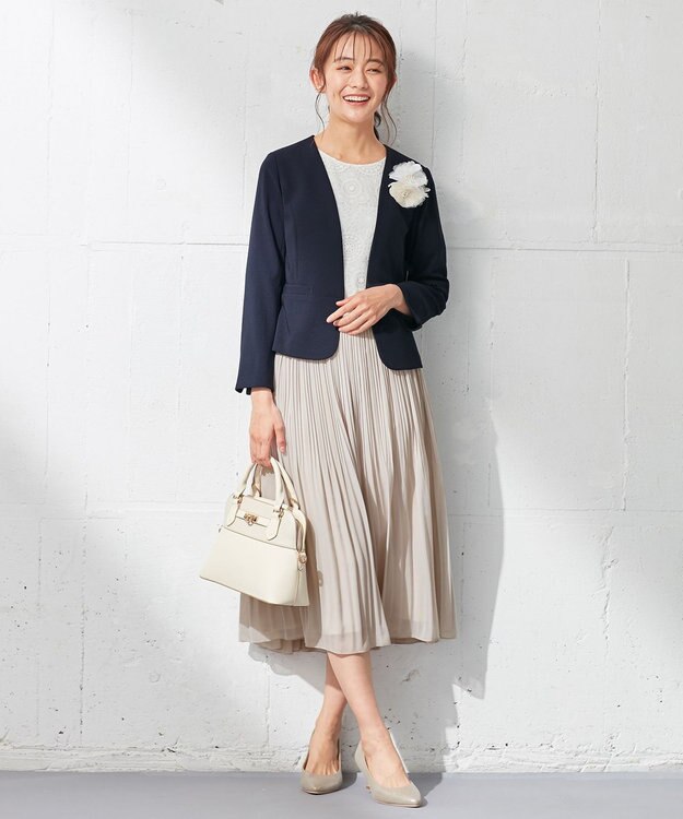 ANY SIS シャイニープリーツ スカート ベージュ