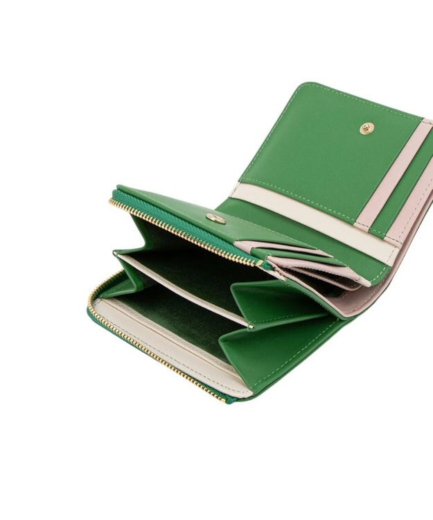 LANVIN en Bleu リュクサンブールカラー 二つ折りLファスナー財布 グリーン