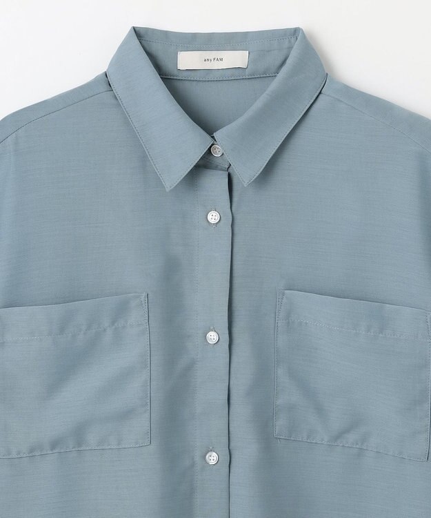 ANY シアーテックリネンシャツ ブルー