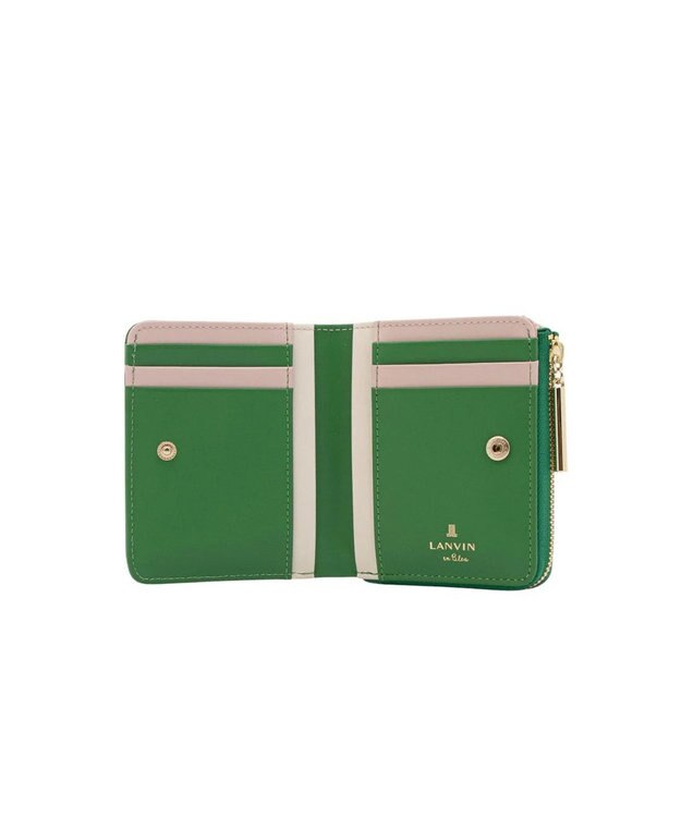 LANVIN en Bleu リュクサンブールカラー 二つ折りLファスナー財布 グリーン