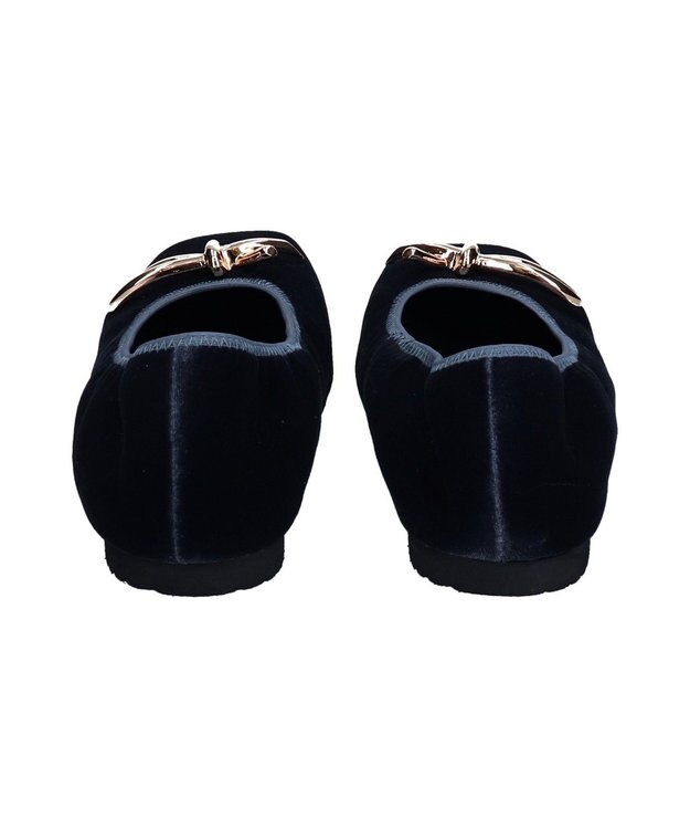 Bridget Birkin 【PARADIS COULEUR】スクエアトウメタルリボンバレエシューズ ネイビー雑材