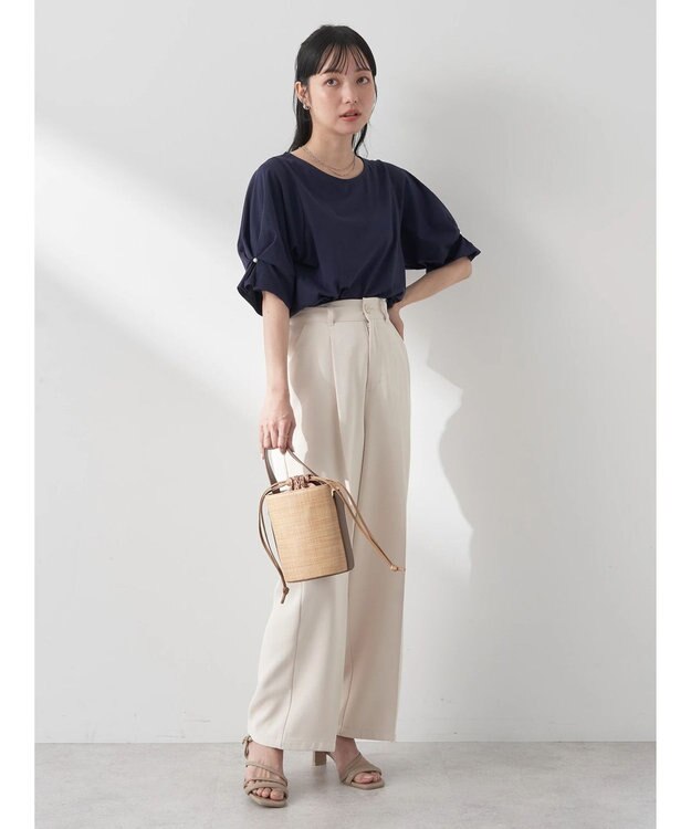 earth music&ecology タックスリーブプルオーバー Navy