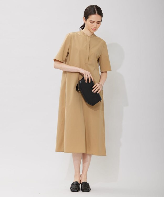 ICB 【接触冷感・UVカット・撥水・洗える】 プルーフ4WAYタフタ ワンピース コルク系