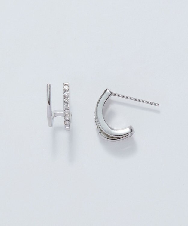 Phoebe <オンワード限定セット>メタルグリッターシュシュ×メタル×ビジュー2ラインピアス マルチ1