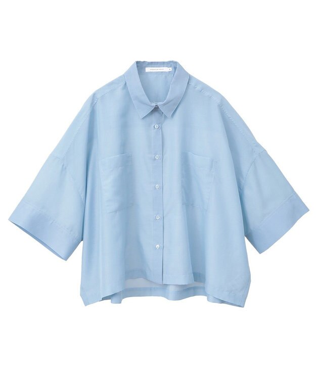 AMERICAN HOLIC Wポケットシアー半袖シャツ Light Blue