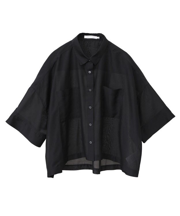 AMERICAN HOLIC Wポケットシアー半袖シャツ Black