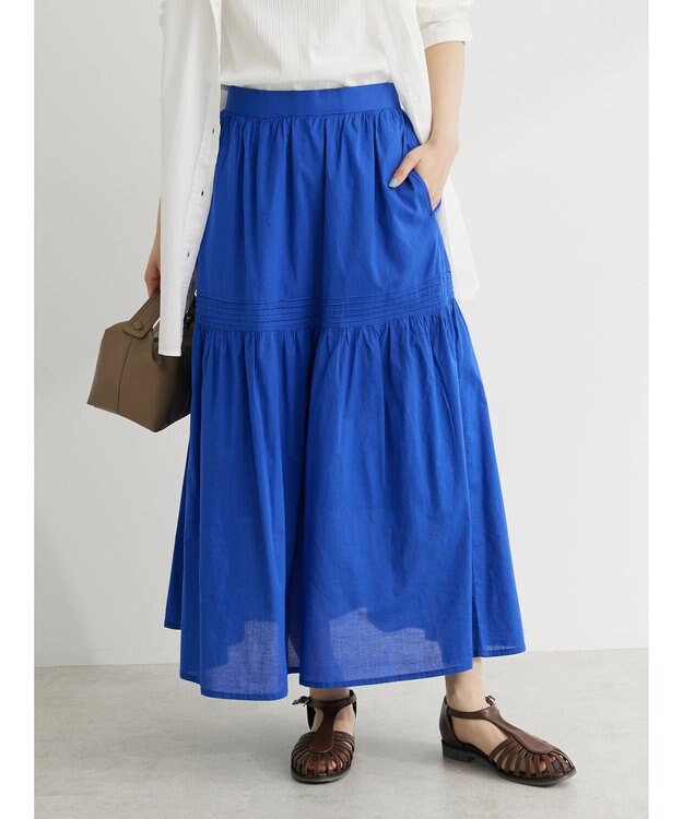 Green Parks ティアードロングスカート Blue