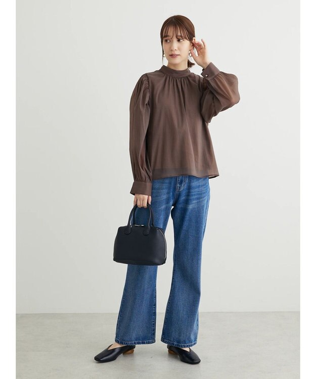 Green Parks ・ＥＬＥＮＣＡＲＥ　ＤＵＥ　バックリボンブラウス Mocha