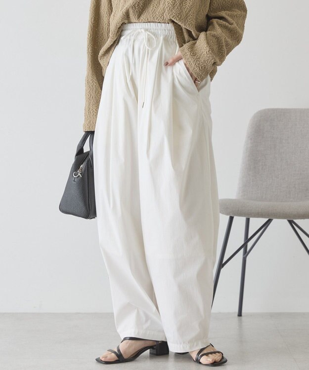 AMERICAN HOLIC ナイロンドロストタックパンツ Off White