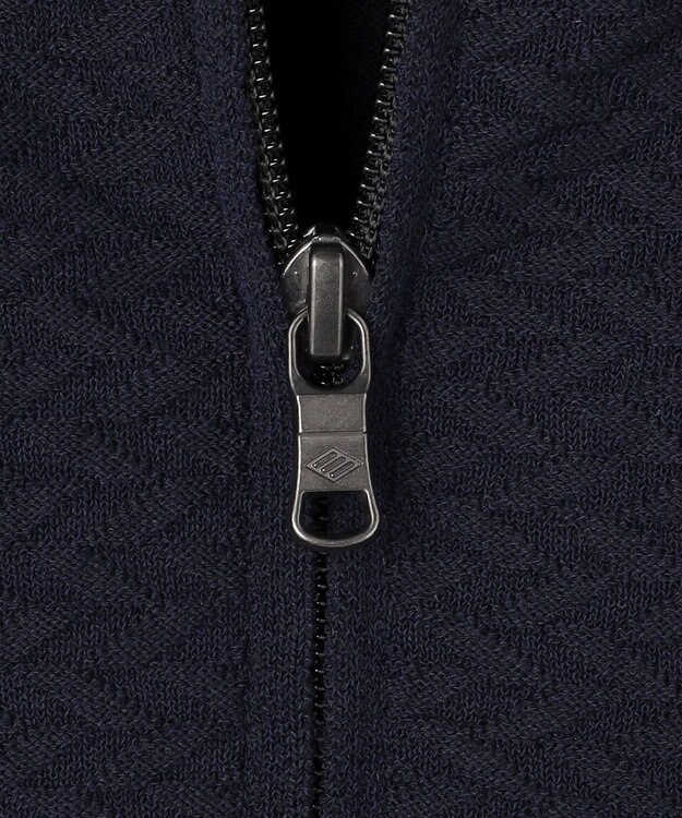 JOSEPH ABBOUD 【サステイナブル・オーガニックコットン使用】オーガニッククールニットジップ カーディガン ネイビー系